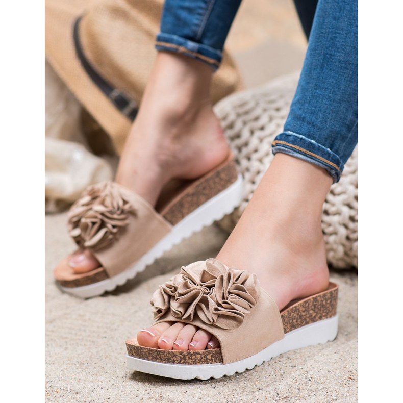 Seastar Suede Wedge Sandals brown 2