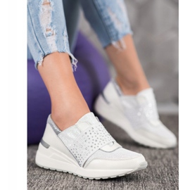 Slip-on Sneakers With VINCEZA Crystals white 1