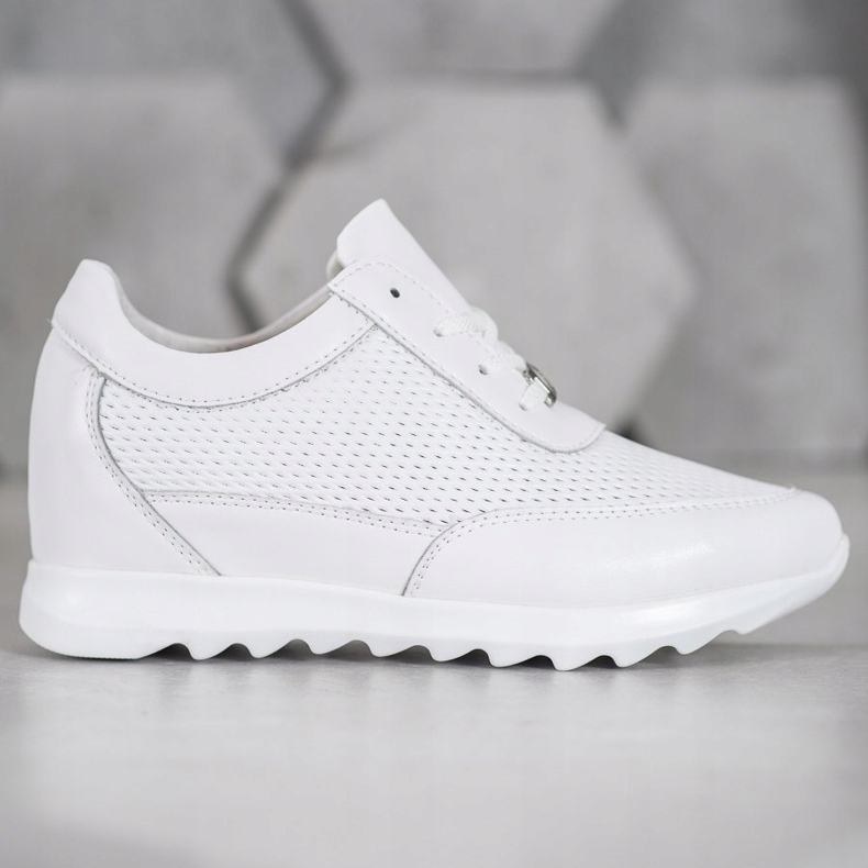 VINCEZA Leather Sneakers white 1