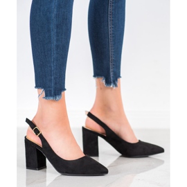 Seastar Suede Pumps With An Open Heel black 1
