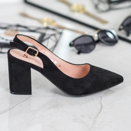 Seastar Suede Pumps With An Open Heel black 2