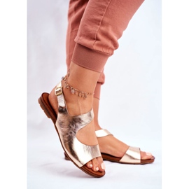 Women's Sandals Laura Messi 1116 Leather Gold Vollare golden 1