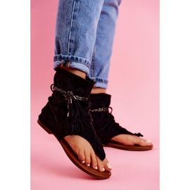 SEA Women's Sandals Flip-flops With a Shank Black SL1011 Madrit 1