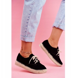 MSMG Women's Espadrilles On Black Sonya Linen Platform 2