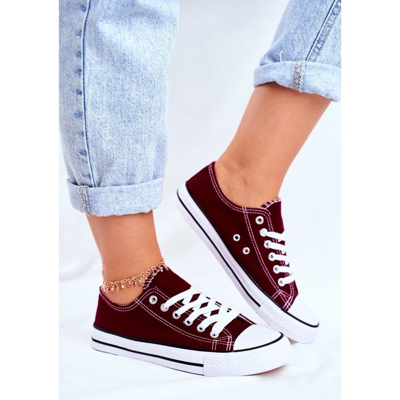 PS1 Maroon Women's Classic Sneakers Omerta red 2 PS1 Maroon Women's Classic Sneakers Omerta red 2