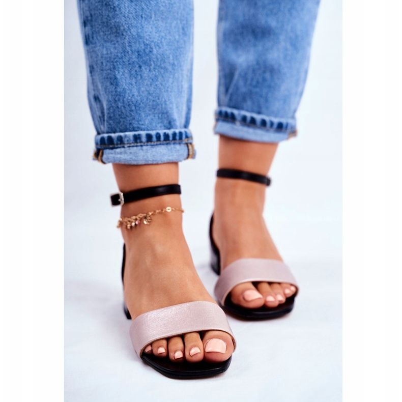 Women's Sandals Maciejka Leather Black 04618-21 pink 2