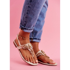 Sandals Flip-flops Crystals Under Control beige golden 1