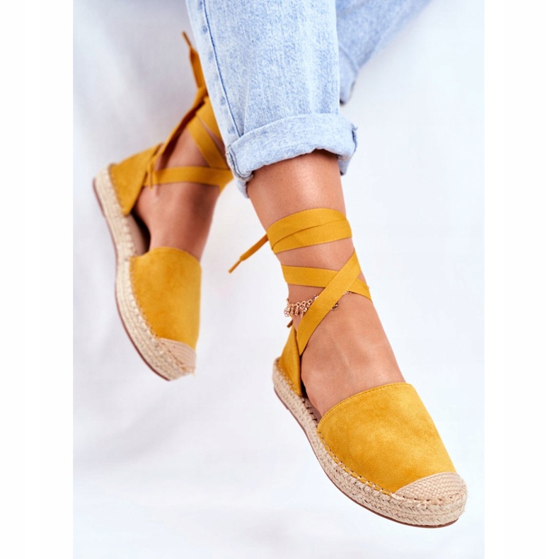 PS1 Women's Espadrilles Tied Yellow Bonjour 2