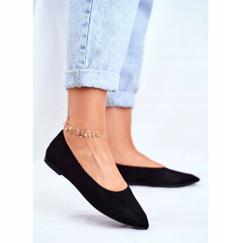 PS1 Women's Eco-Suede Ballerinas Black Bellissima 1