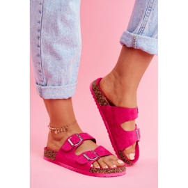 EVE Women's Slippers On Cork With Buckles Fuchsia Si Senor pink 1