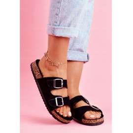 Women's tab slippers with black clamps 1