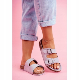 EVE Women's Slippers On Cork With Buckles Gray Si Senor grey 1