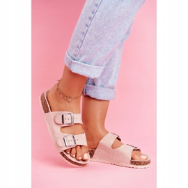 EVE Women's Slippers On Cork With Clasps Pink Si Senor 1