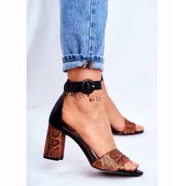 Women's Sandals Maciejka Leather Orange Reptile 04235-18 / 00-5 brown black 2