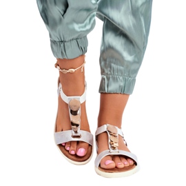 Evento women's silver sandals 20SD14 2067 white grey 2