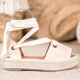 SHELOVET Open Toe Espadrilles brown 2