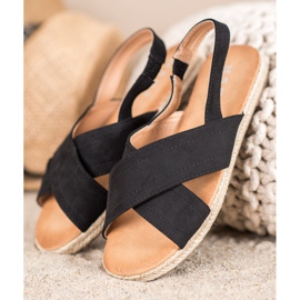 SHELOVET Slip-on sandals with an elastic band black 1