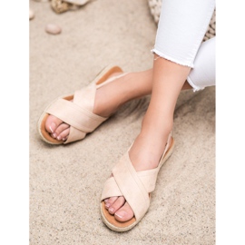 SHELOVET Slip-on Suede Sandals brown 2 SHELOVET Slip-on Suede Sandals brown 2