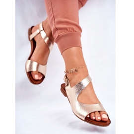 Women's Sandals Laura Messi Leather 1116 Snake Golden Vollare 1