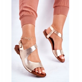 Women's Sandals Laura Messi Leather 1116 Snake Golden Vollare 2