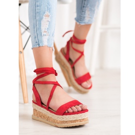 Seastar Tied Suede Sandals red 1