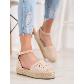 Seastar Openwork Espadrilles On The Platform beige 2