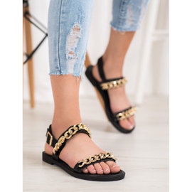 Seastar Sandals With A Gold Chain black 1