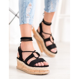 Seastar Tied Fashion Wedges black 1