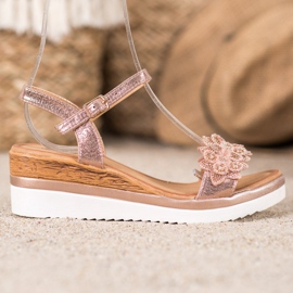 Mannika Elegant wedges with decorations pink 2