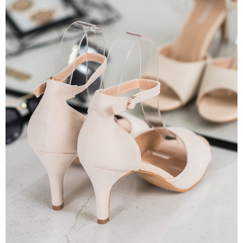 Stylish Open Toe VINCEZA pumps beige 2