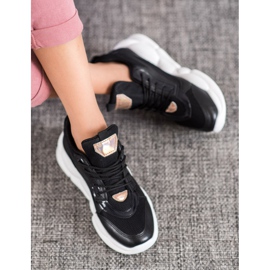 SHELOVET Sneakers With Eco Leather Fashion black yellow 1