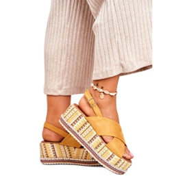 ADY Women's Sandals On Wedge Espadrilles Yellow Sandy 2