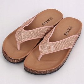 Pink flip-flops on the cork sole, pink 7872-PL Pink 1