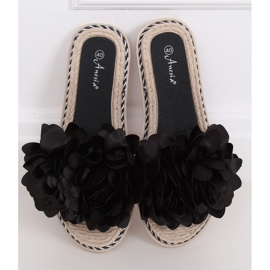 Black women's black slippers N-73 Black 1 Black women's black slippers N-73 Black 1
