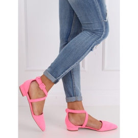 Neon cut out ballerinas LL-213P Fushia pink 2