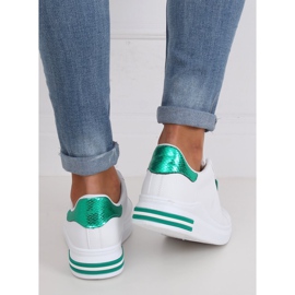 White women's sports shoes NB320P-5 WHITE / GREEN 1