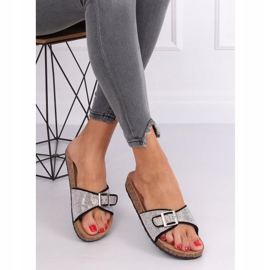 Black slippers with stones L-1032 Black 1