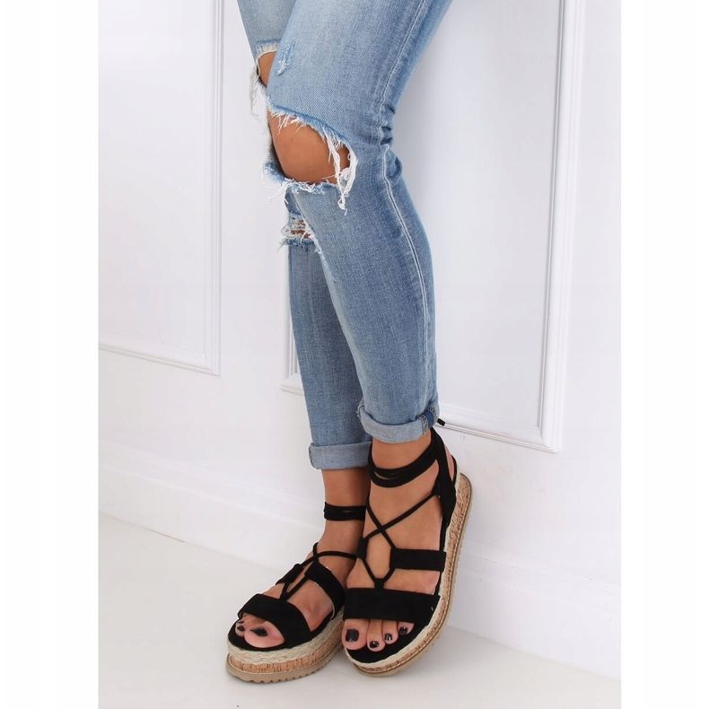 Black espadrilles sandals JH116 Black 1 Black espadrilles sandals JH116 Black 1