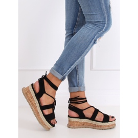Black espadrilles sandals JH116 Black 2
