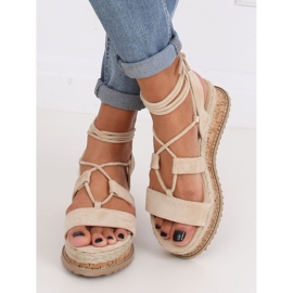 Beige espadrilles sandals JH116 Beige 1