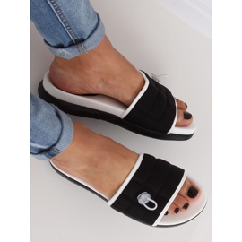 Black women's black slippers G-338 Black 1