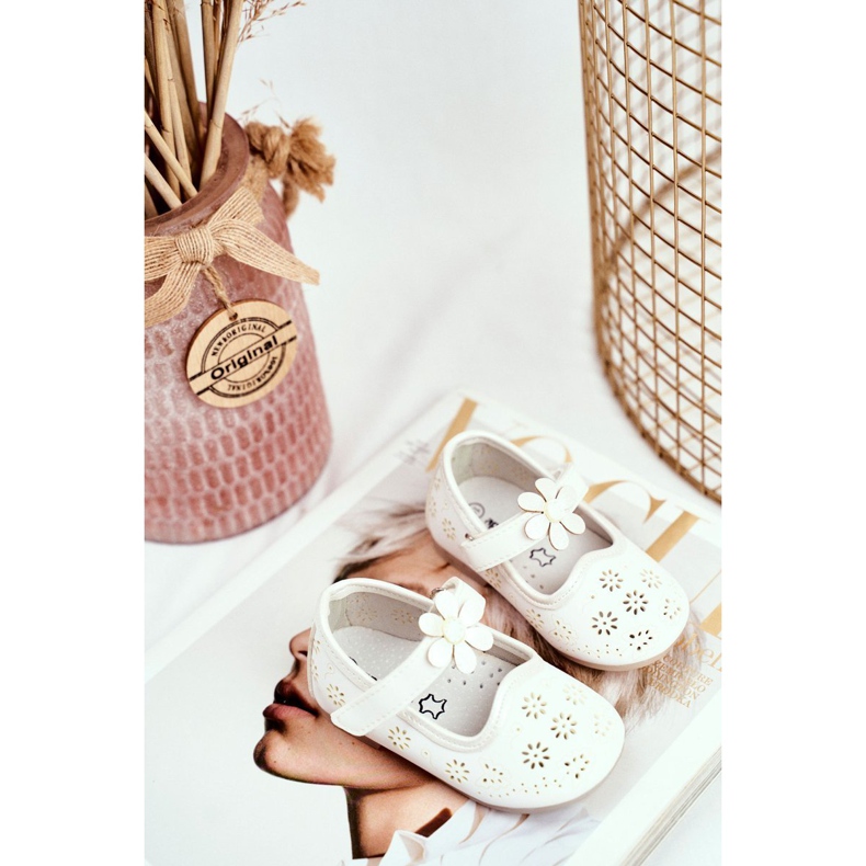 Apawwa Children's ballerinas on Velcro Kwiatuszek White Flored 1 Apawwa Children's ballerinas on Velcro Kwiatuszek White Flored 1