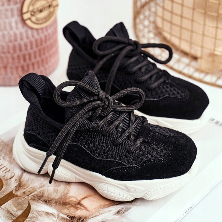 Apawwa Lace-up Children's Sport Shoes Suede Black Volema 2 Apawwa Lace-up Children's Sport Shoes Suede Black Volema 2