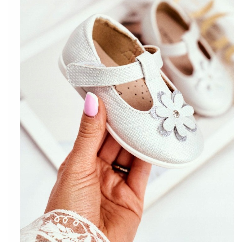 Apawwa Children's ballerinas with Velcro Flower Silver Antrela grey 1 Apawwa Children's ballerinas with Velcro Flower Silver Antrela grey 1