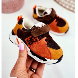 Apawwa Sport Children's Shoes with Velcro Brown Jonaba orange multicolored yellow 2