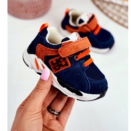 Apawwa Sport Children's Shoes with Velcro Navy Blue Jonaba orange 2