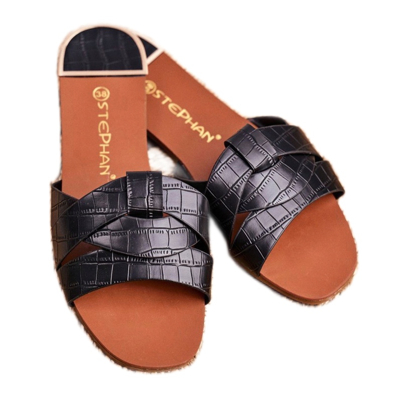 Women's Slippers Snake Skin Black Chance 1