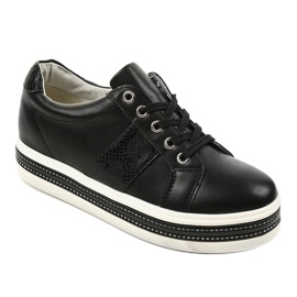 Black sports shoes sneakers HQ996 1