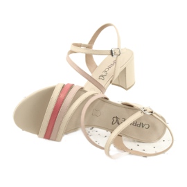 Caprice women's leather sandals, golden beige 4 Caprice women's leather sandals, golden beige 4