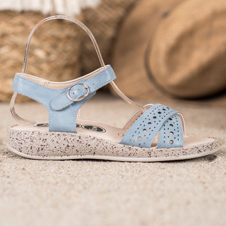 SHELOVET Comfortable Sandals On The Platform blue 1